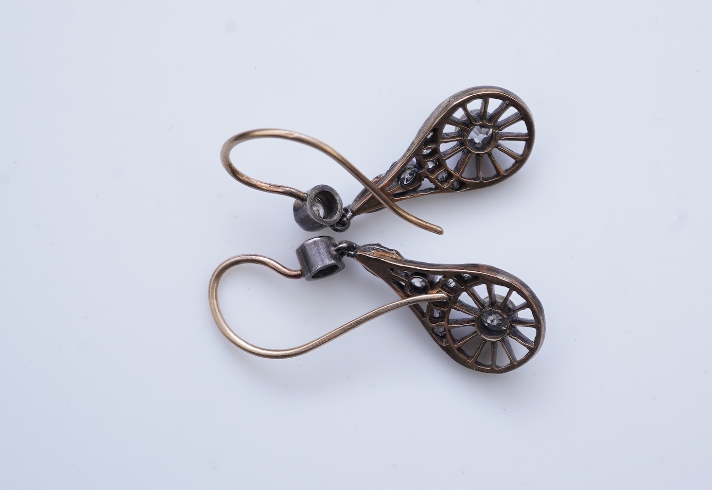 A pair of diamond earrings